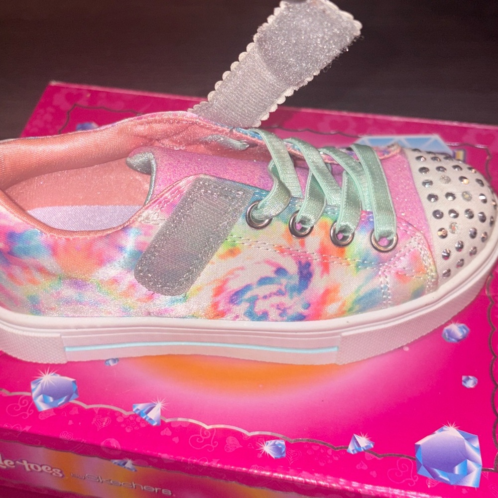 NEW Skechers Twinkle Toes Spark Stormy Brights Slip on Light up Sneakers Size 11 - Picture 10 of 14